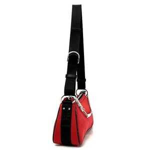 Dior Leather Canvas Accessory Shoulder Silver Satin Handbag Rhinestone Christian